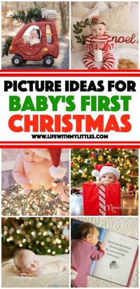 These 18 picture ideas for baby's first Christmas are so cute! If you're planning a baby photo shoot to celebrate, check this out!