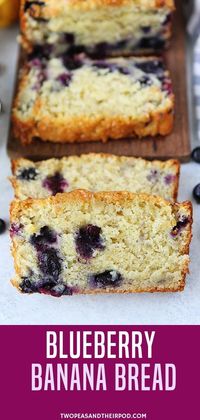 Want some moist bread recipes? Try this Blueberry Banana Bread. It's Moist, Sweet Banana Bread Dotted With Juicy Blueberries! Enjoy A Slice For Breakfast, As A Snack, Or Even Dessert! Try this easy blueberry recipe now!