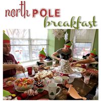 North Pole Breakfast Food Totally should do this the first morning after our tree is up, our elf can be swinging from the chandelier as he or she comes then too!