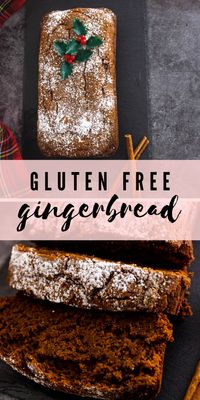 This gluten free gingerbread recipe is super easy to make and perfect for the holidays! It's moist, rich, and full of flavor! #gingerbread #glutenfree #christmas #holidaybaking