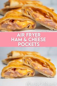 This Air Fryer Ham and Cheese Pockets recipe uses only 4 ingredients to make these simple yet epic melty pockets! Enjoy them right away or freeze for later.