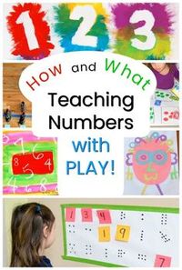 There are 3 steps for teaching numbers to preschoolers. Here they are! And also fun number activities to teach those skills through play too!