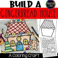 Build a Gingerbread House Paper Bag Christmas Craft: Coloring, Bulletin Board