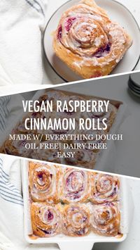 Vegan Raspberry Cinnamon Rolls