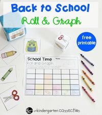 FREE Back to School Roll and Graph Math Activity for Pre-K and Kinder