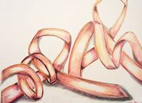 Value Study Ribbons in Colored Pencil