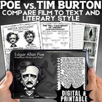 EDGAR ALLAN POE VS. TIM BURTON The Tell-Tale Heart & Vincent Literary UNIT