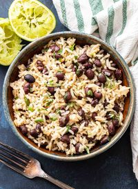 Black beans and rice is a simple side dish to serve with your next meal! Flavored with onion, garlic, cilantro, and lime juice and ready in 30 minutes.