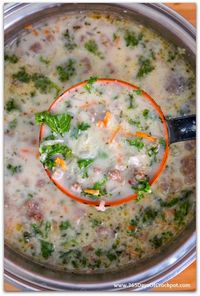 Slow Cooker Parmesan, Sausage and Kale Soup