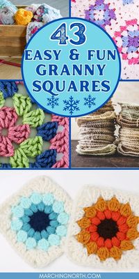 Check out this list of 43 free granny square patterns before you make your next crochet project! They can be used for blankets, sweaters, bags, and more- these easy crochet patterns are super versatile! | crochet granny square DIY | free crochet patterns | crochet stitch ideas | granny square aesthetic