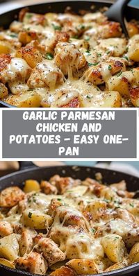 This easy one-pan Garlic Parmesan Chicken and Potatoes recipe is a must-try! A delicious dinner that combines crispy potatoes with tender chicken coated in garlic and parmesan. Perfect for a quick and flavorful meal that your family will love!