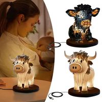 Brighten up your room with the charming highland cow design of this LED lamp. With an energy-saving light bulb and the convenience of being portable and easy to charge, this lamp can be widely used in any setting.Material: resinList:1 pcs * highland cow led lampSee more product details1.Stylish highland cow design: Its endearing retro design and charming illumination make it a unique accent piece that'll add a touch of rustic charm to any room, perfect for creating a cozy and inviting atmosphere