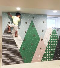 How to build a kids rock wall Are you feeling a little ambitious today? Let’s take on a somewhat simple project to liven up that finished basement or kids playroom. Today we will be installing a kids rock climbing wall! Let’s start off with our materials list. Materials needed: A plain old boring wall. #SimpleShapes