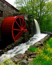 Water Whell in Wayside Inn Grist Mill, Sudbury, MA,  .... love the composition of this shot...and the red wheel is fab !