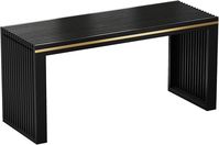 Amazon.com - APRTAT Bamboo Dining Bench Indoor Long Bench Entryway Shoe Rack Bench,Outdoor Modern Wood Benches 35 Inch Bamboo Bench for Living Room Hallway Bedroom Bathroom Black Long - Table Benches