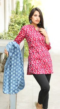 #contrasts #tunic #kurti #short #pattern #play #women #fashion #comfort #style #Fabindia