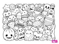 Doodle Monster Ausmalbilder von BunteGalerie auf Etsy, coloring page, cute creatures, cute pets