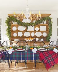 farmhouse christmas decorating ideas plaid table