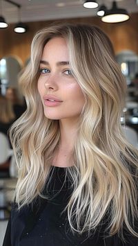 Hair inspo 2024, dark blonde, light brown, honey blonde, long hair, dark roots, higlights, balayage, old money hair, trandy hair summer 2024, that girl, cleangirl