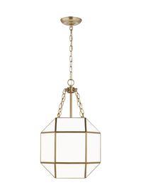 Generation Lighting Morrison 3-Light Satin Brass Modern/Contemporary White Glass Geometric Mini Hanging Pendant Light Lowes.com