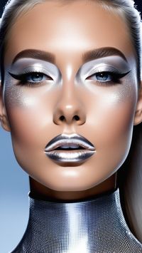 Ultra modern makeup look, super model