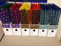 Keep guided reading groups straight by labeling boxes with coordinating duct tape to match students' folders!