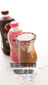 #ad It takes less than 5 minutes to whip up these Neapolitan milkshakes, including a quick chocolate and sprinkle dip for the glasses, and the result is a fun blend of the best milkshake flavors. Just when you’ve been satisfied by the strawberry shake, the vanilla shake hits your tastebuds to cleanse the palate, then the chocolate shake comes to finish things off with a delicious taste sensation. #PromisedLandDairy #ForThoseWhoKnow #MilkshakeSummer #milkshake #dessert #summerdessert