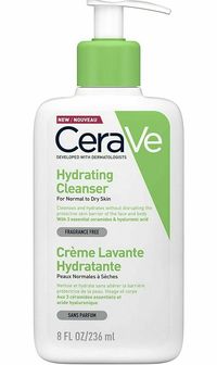 CeraVe Hydrating Cleanser236ml/8oz Daily Face & Body Wash For Normal To Dry Skin Same Day Dispatch with Royal Mail 1st Class Delivery service Summary ESSENTIAL CERAMIDES: Contains 3 essential ceramides (1, 3, 6-II) to cleanse while protecting the skin’s natural barrier MOISTURE RETAINING INGREDIENTS: Formulated with Hyaluronic Acid to retain skin’s moisture GENTLE ON SKIN: Fragrance-free and non-comedogenic NON-FOAMING GEL: Ideal for normal to try skin. Removes dirt, oil and makeup without leaving the skin feeling dry and tight DEVELOPED WITH DERMATOLOGISTS Product Description Developed with dermatologists, the gentle, non-foaming gel formula of the CeraVe Hydrating cleanser cleanses the skin to remove excess makeup and dirt. It contains 3 essential ceramides to help protect the skin barri