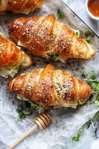 Buttery Garlic Baked Croissants with Turkey & Harvarti – SIMPLY BEAUTIFUL EATING