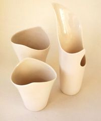 Three porcelain pots by Gill Pemberton