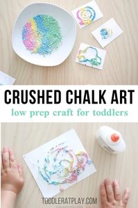 Crushed Chalk Art - Toddler at Play | Kids Crafts & Activities - Crafts - Crushed Chalk Art