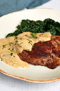 This steak Diane recipe is a true retro classic, but certainly shouldn't be confined to the annuls of history. This simple pan sauce can be whipped up in no time, comprised of mushrooms, cognac, cream and a host of tasty seasonings.