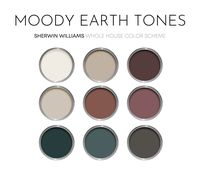 Moody Earth Tones Sherwin Williams Paint Palette, Interior Paint Colors for Home, Earthy Neutrals, Modern Paint, Urbane Bronze - Etsy