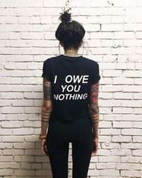 Tattoos t shirt i owe you nothing