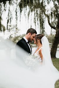 Boston public gardens bride and groom portraits