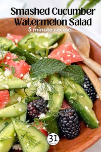 Savor the essence of summer with a quick and easy watermelon salad. Sweet and juicy watermelon, cool cucumbers, and flavorful herbs in minutes.