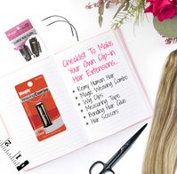 Products needed to make your own Clip in Hair extensions by Barbies Beauty Bits and Divatress