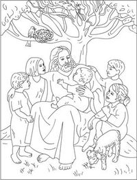 Let the Little Children Come to Me - Free Coloring Pages: Bible