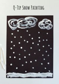 Painting with Q-tips can be so much fun, kids will love how easy it is to use as a painting tool. Here are the step-by-step instructions to create your own snowy scene!