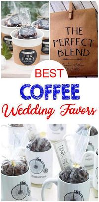 Wedding Favors! The best coffee wedding favor ideas! Choose from goodie bag ideas to box ideas to treat bags, packing and more. Brides and grooms will love to give any of the coffee wedding favors for their guest to take home as a little gift. Find amazing and unique coffee wedding favors now!