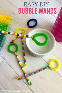 Learn how to make a bubble wand. Make this diy bubble wand for tons of fun. Homemade bubble wands are easy to make. Kids will love decorating the wands with beads.