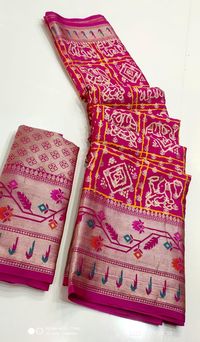 *2700 with shipping free* *Pythani pattu* *Bandini design on jakard sareez* Pythani jakard bandini designer jakard saree with rich pallu and *jakard designer blowse* 0Y21