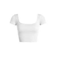 Ribbed square neck crop tee color: white