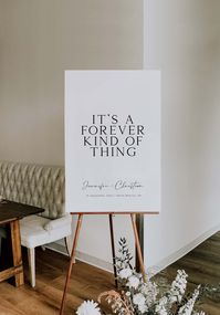 "Wedding Quote Welcome Sign Template Download, Printable It's A Forever Kind Of Thing Welcome Sign, Minimal Modern Wedding Ceremony Sign ¡This listing is for a digital file, no physical product will be shipped! Hi there! Welcome to Cartolina Design!  Get access to your template within minutes of purchase and create your perfect printable today!  DEMO Try before you buy! Copy and paste the following link into your browser: https://templett.com/design/demo/Cartolinadesign/18558042,18558041 WHAT YO