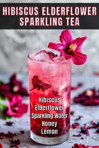 Hibiscus Elderflower Sparkling Tea - Healthy & Refreshing!