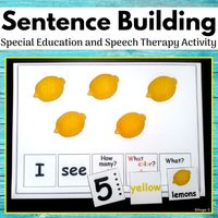 Sentence Building Activity for Speech Therapy and - Made By Teachers