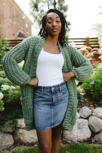 Hey there, fellow fall-lover! Meet your new favorite layer – the Sage Cardigan! This super cozy Tunisian crochet wonder is the perfect companion for all of your pumpkin-spiced escapades. You�’ll love how lightweight it is, and the inset pockets are great for keeping your hands warm on a stroll through the apple orchard. It’s a thoughtful addition to a casual outfit when you want to look cute without sacrificing comfort. But be warned – you may never want to take it off!