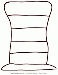 Dr. Seuss's "The Cat in the Hat" striped hat pattern. Good idea to take the little hats, write sight words on them and hide around room for kids to find