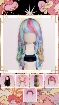 Rainbow Hair Hack [follow my tiktok: kuomixdti] #dti #dresstoimpress #roblox #haircombo #hairhack #dtihacks #rainbow #rainbowdash #rainbowhair