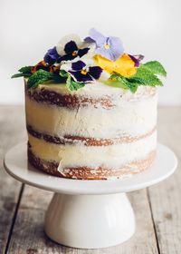 Triple Lemon Layer Cake with Edible Flowers + some ideas for cooking with edible flowers on Buttered Side Up!